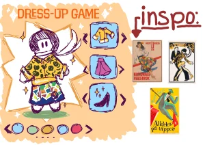 Dress-up game concept art